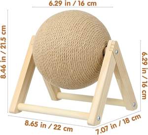 Kediler tırmalama oyuncak doğal Sisal Scratcher iplik kedi topu ahşap tırmalama oyuncak kedi tırmalama topu oyuncak yavru Sisal halat topu - Product Image 5