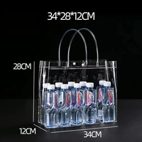 Sac à main en PVC transparent imperméable épaissi, logo imprimé personnalisé, sac d'emballage en plastique réutilisable pour cadeaux, vente au détail et usage quotidien