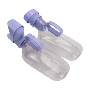 Low price medical supplies urine collected adult chamber pot plastic transparent purple cap chamber pot