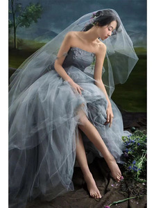 New Style Trailing Tube Top Temperament Cake Skirt Fluffy fairy Evening Dress - Product Image 3