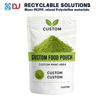 Bolsa Doypack para Empacar Té Matcha en Polvo con Cierre Zip Lock y Diseño de Plantilla Personalizada para Tiendas de Té