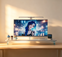 Soporte de Escritorio Convertible y Resistente para Computadora, con Soporte para Monitor, Base Elevada y Ángulo de Inclinación de 90 Grados