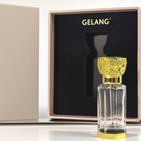 Vente en gros d'usine : Flacons d'échantillons de parfum en verre transparents, forme polygonale, 12 ml et 6 ml, avec compte-gouttes pour huile de parfum