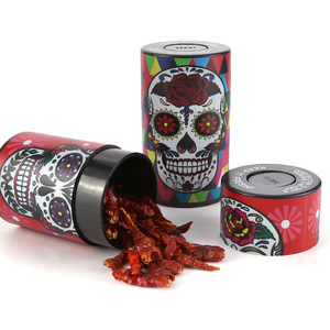 Pot de conservation en plastique Calavera de Azúcar, hermétique, à motifs colorés, décoratif, pour 3,5 g d'herbes, de tabac ou de fleurs séchées - Product Image 3