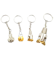 Porte-clés souvenir en alliage de zinc métallique 3D, motif tricone de forage pétrolier, finition or et argent