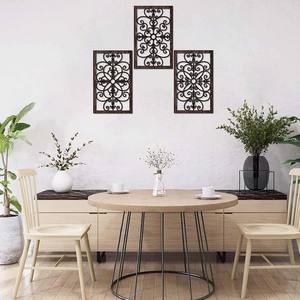 Décor mural en bois rustique épaissi, Design creux sculpté, Art mural, <span class=keywords><strong>décoration</strong></span> de ferme suspendue pour <span class=keywords><strong>salon</strong></span>, chambre à coucher - Product Image 2