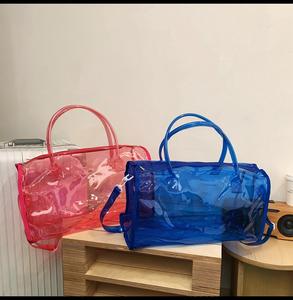Logo personnalisé couleur bonbon filles dépenser la nuit sac léger PVC gelée Gym sac polochon fourre-tout transparent voyage sac de plage pour les femmes - Product Image 5