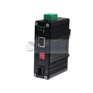 Convertisseur <span class=keywords><strong>de</strong></span> média industriel mini en fibre optique Gimbo IMC10GP-SFP+ 10G/5G/2.5G/1G/100M 802.3at/bt 10GBASE-X SFP+ <span class=keywords><strong>RJ45</strong></span> Boîtier en aluminium - Product Image 4