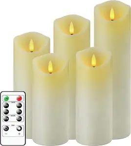 Candele a led per decorazioni per la casa con candele senza fiamma a fiamma mobile con telecomando Set di 5