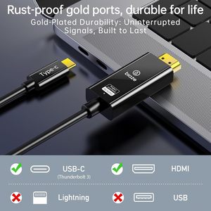 Câble USB C vers HDTV Biaze 3,3 pieds 4K60Hz compatible Thunderbolt 3/4 pour MacBook Pro/Air iPad Pro pour S23/S22 XPS pour PS5 - Product Image 3