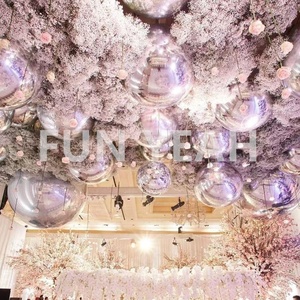 Decoración de exposición personalizada agua flotante luz reflectante esfera espejo globos discoteca inflable Arco Iris Color espejo bola - Product Image 3