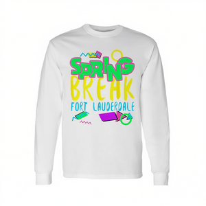 Spring Break Fort Lauderdale <b>90s</b> Aesthetic Long Sleeve <b>T</b>-<b>Shirt</b> - Product Image 2