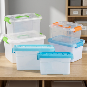 New Superior Quality <b>Small</b> Kids Toy PP <b>Storage</b> <b>Box</b> Glossy Rectangle Transparent Minimalist Multifunction Space-Saving 3-6L - Product Image 3