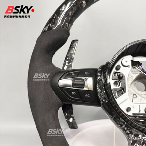 Volant en fibre de carbone forgé avec fleur flottante argentée personnalisée, adapté aux <span class=keywords><strong>BMW</strong></span> M3M4M5 F23 F20F30F35F82F10 F15 F18 E60 E90 E70 - Product Image 5