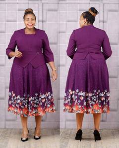 Robes élégantes de qualité supérieure pour femmes, taille plus, coupe droite, décontractées, longueur genou, formelles, 100% polyester, ODM pour femmes américaines et africaines - Product Image 3