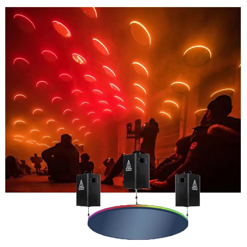 Disque miroir Dmx Kinetic Led Lights Heavy Weight Dmx Winch Kinetic System Disco Dj Party Light For Night Club Led Rgb Lamps