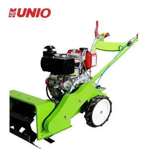 New type of micro tiller diesel four-wheel drive land plowing small gasoline ditching and weeding rotary tiller for rural use