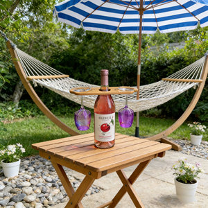 Copas de vino de madera de bambú al por mayor Caddy <span class=keywords><strong>Butler</strong></span> botella de vino antigua y soporte de cristal soporte de encimera para 1 botella y 2 vasos - Product Image 6