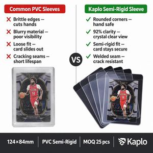 Porte-cartes semi-rigide FX 124x84mm en PVC transparent, avec chargement par le haut, pour cartes de sport à échanger, soumission de gradation PSA BGS SGC - Product Image 3