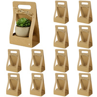 Approvisionnement direct d'usine, sac fourre-tout personnalisable en papier kraft simple pour plantes en pot, emballage pour plantes vertes, pour offrir en cadeau, pour les fleuristes.