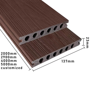 Best <span class=keywords><strong>Tech</strong></span> Co-Extrusion Composite Decking 137*23mm 6 trous Creux Type Design Moderne Style quantité minimale de commande 90Sqm Échantillons Gratuits Disponibles - Product Image 4