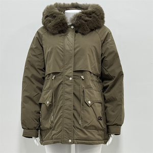 <span class=keywords><strong>Parka</strong></span> d'hiver pour <span class=keywords><strong>femme</strong></span>, longue, coupe-vent, à capuche, chaude, en polyester, avec col en fourrure épaisse et cordon de serrage à la taille - Product Image 2
