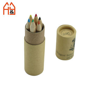 Mini matite per la pittura di arte dei bambini adulti, matita colore olio di legno natura, 6 pz in carta Kraft tubo pacchetto scuola regalo personalizzato - Product Image 5