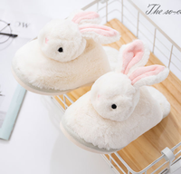 Sandal bulu kelinci wanita, kualitas tinggi lucu kelinci dalam ruangan kamar tidur hangat hewan kelinci