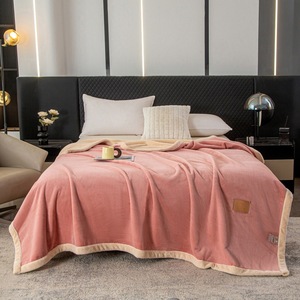 Manta de piel de conejo de imitación de alto peso, cubierta de cama de terciopelo de leche, colcha ODM/OEM, juego de cama textil para Hotel y hogar - Product Image 1