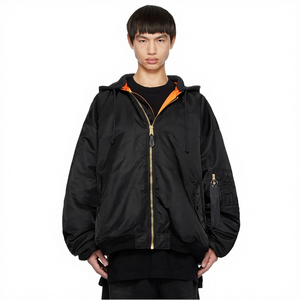 Service OEM – Blouson Bomber Réversible Personnalisé Brodé, Respirant, Coupe-Vent, Décontracté, Hiver, Isolé, en Nylon Sergé, à Capuche – Meilleures Ventes - Product Image 4