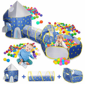 Tente de jeu pour enfants Star Playhouse 3 pièces, tunnel et piscine à balles avec panier de <span class=keywords><strong>basket</strong></span>-ball, jouets pour garçons, filles, bébés, tout-petits, jouets d'extérieur - Product Image 4