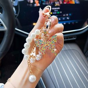 Magnifique porte-clés papillon en alliage avec perles, pendentif décoratif pour sac, cadeau idéal pour la Fête des Mères - Product Image 4