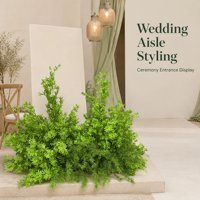Composition florale artificielle verte en gros pour allée de mariage, 45 tiges avec feuillage luxuriant, décoration d'entrée de cérémonie