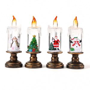 Wholesale Flameless LED Christmas Candle <b>Light</b> PVC Plastic Snow Globe Base Holiday Decoration Bulk OEM <b>Timer</b> Function AXGIFTS - Product Image 1