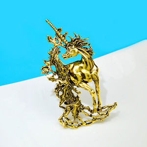 Vintage Retro Bela Fada Cavalo Broche Grande Unicórnio para Mulheres Homens Animal Selvagem Jóias Presente para Casamento Três Cores - Product Image 5