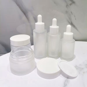 Frosted Essence <strong>Dropper</strong> Fine Essential Oil <strong>Bottle</strong> <strong>10ml</strong> 20ml 30ml 50ml 100ml Glass White Screw Cap - Product Image 1