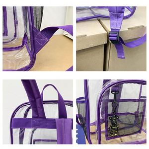 Wholesale Heavy Duty Transparent PVC <b>Backpack</b> Custom Logo Clear <b>Backpack</b> School Bag With Reinforced Strap - Product Image 3