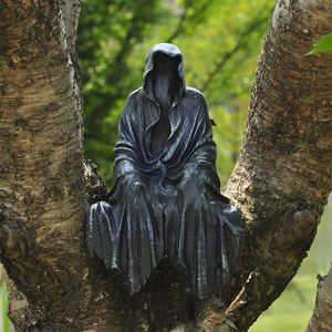 Personnalisé Halloween Décor Résine Mystères Robe Noire <span class=keywords><strong>Nightcrawler</strong></span> Statue Gothique Creeper Grim Reaper Assis Sculpture Bureau Ornam - Product Image 3