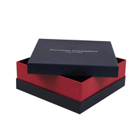Ensemble de 2 boîtes cadeaux en papier rigide avec logo, personnalisées, petites, élégantes, à deux couleurs, avec couvercle à ouverture facile, couvercle pour le cou et base