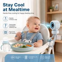 Ventilateur de poussette rechargeable Octopus avec grille de sécurité pour bébé, utilisation portable sur table, poussette, berceau, vélo, bureau