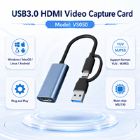 Tarjeta Capturadora de Video USB 3.0 HDMI 1080P60Hz 4K Entrada Tipo-C/A Doble Puerto Plug and Play para Transmisión en Vivo Cámara Android PC