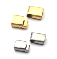 Fermoirs magnétiques en acier inoxydable pour bracelet Bijoux rectangulaires Embouts Fermetures fortes pour hommes Cordon en cuir Bracelet Bijoux