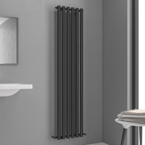 Radiateur de salle de bain Kamalu KAM-369N 1800x420 Noir mat 6 éléments verticaux - Product Image 5