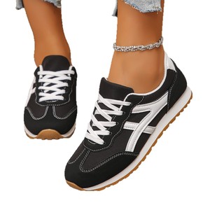 Zapatillas Deportivas Retro de Otoño en Blanco y Negro con Diseño de Cordones para un Uso Diario Transpirable - Product Image 6