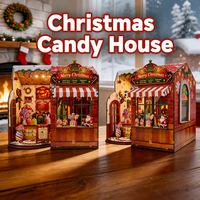 Hamaileon DIY Puzzle 3D en Bois pour les Fêtes, Décoration Artisanale de Noël, Kit de Construction Miniature Ouvrable pour Bonbons, Cadeaux pour Adultes