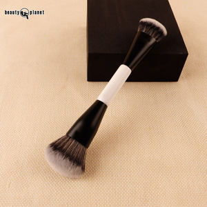 Beauty Planet Dual Ended Makeup Brush Wooden Handle Professional Luxury Synthetic Hair Makeup Brushes for Foundation Powder - Product Image 5