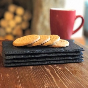 BBQ Rectangle Slate Plates Cheap Black Slate Plate Dinner Wedding Decoration Dishes Minimalist Brown Box <b>Dinnerware</b> Sets Cup Kit - Product Image 1