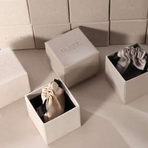 Custom Logo Luxury Rigid Cardboard Jewelry Box 6.3x6.3x5cm Premium <b>Square</b> Gift Packaging Box for Rings Earring Wholesale - Product Image 1