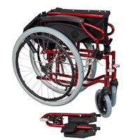 Pliable léger en alliage d'aluminium pour personnes âgées handicapées léger pliant facile à transporter fauteuil roulant autopropulsé à la main