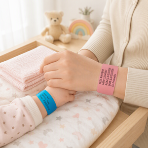 Pulseras de Identificación para Bebés Recién Nacidos y Madres para Hospitales de Maternidad, Imprimibles Térmicamente, Impermeables, Antibacterianas, para Bebés Pacientes - Product Image 1